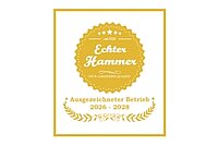 Qualitätssiegel der Stadt Hamm mit dem Titel "Echter Hammer"