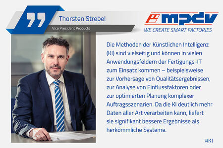 Expertenstatement von Thorsten Strebel, Vice President Products bei MPDV, zum Thema Künstliche Intelligenz (KI) in der Fertigung