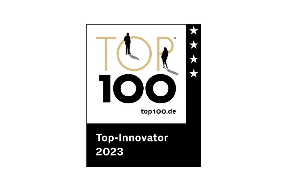 MPDV zählt zu den Top-Innovatoren 2023 – und belegt Platz 2 im Ranking der innovativsten mittelständischen Unternehmen mit mehr als 200 Mitarbeitenden. (Bildquelle: Top 100.de)