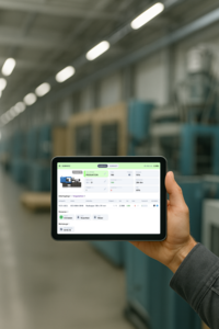 Tablet mit AIX Anwendung in Gewerbehalle