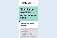 Auszeichnung der MPDV Mikrolab GmbH als eines der stärksten Familienunternehmen 2025 vom SZ Institut.