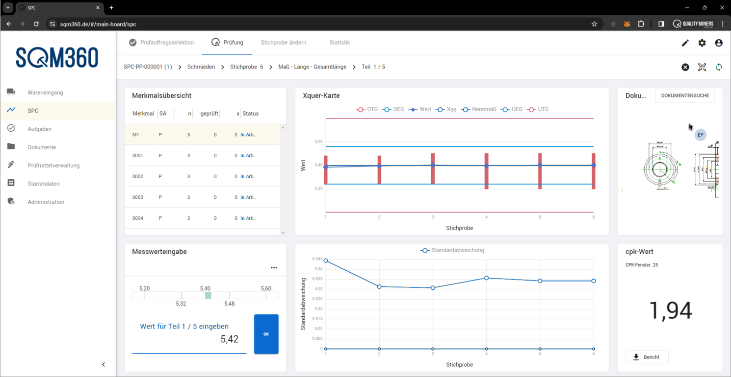Quality Miners SQM360 SPC Screenshot