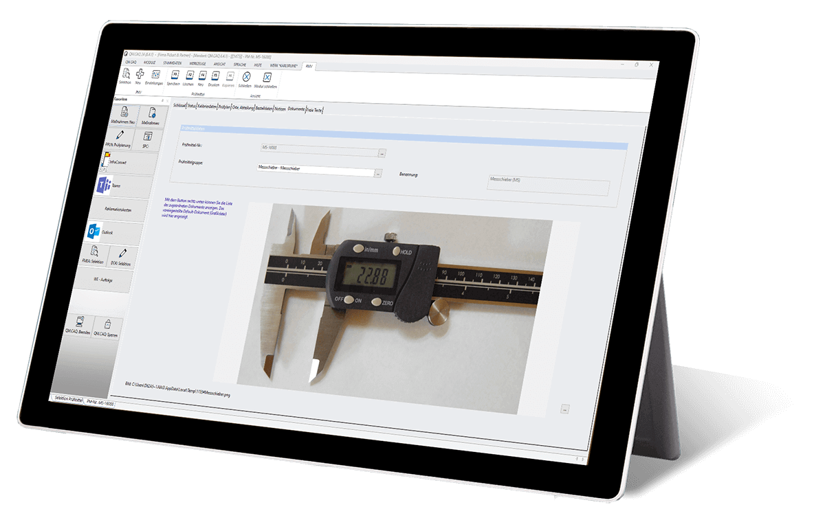 Tablet Prüfmittelveraltung mit CAQ360